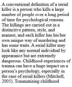 Argumentative Essay on Serial Killing